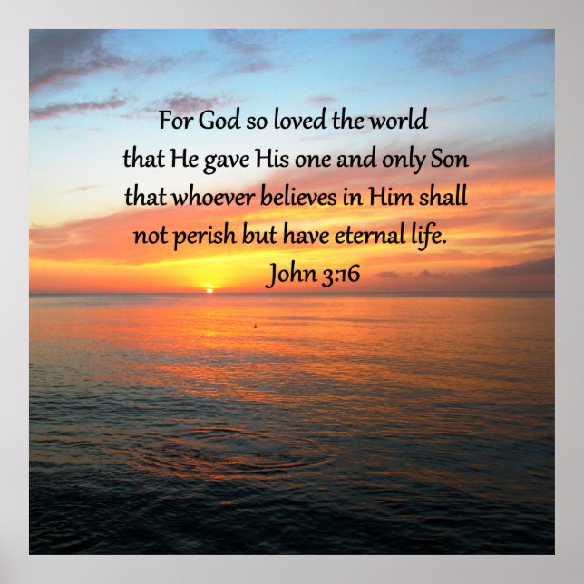 SERENE JOHN 3:16 SUNRISE PHOTO POSTER (Front)