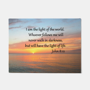 SERENE JOHN 8:12 SUNRISE OVER THE OCEAN DOORMAT