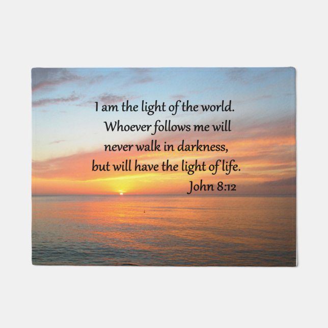 SERENE JOHN 8:12 SUNRISE OVER THE OCEAN DOORMAT (Front)
