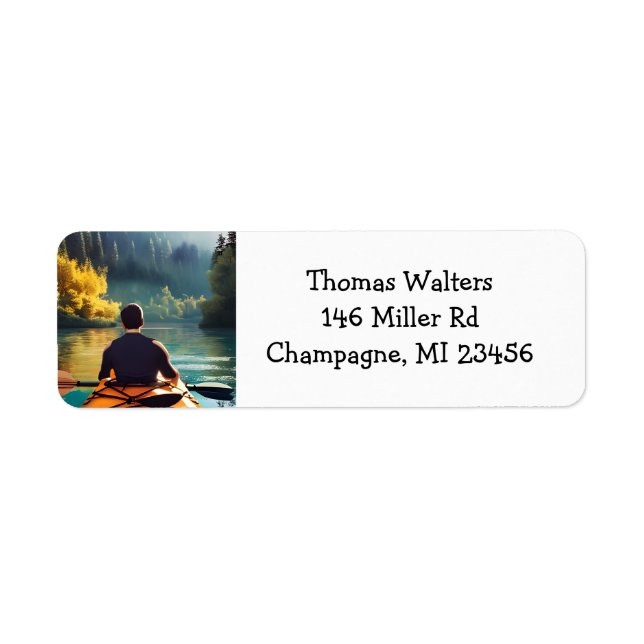 Serene Kayaking Scene | Man in Kayak in Mountains (Front)