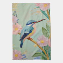 Serene Kingfisher in a Floral Paradise