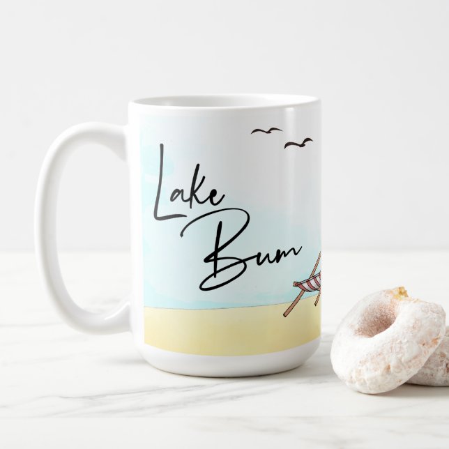 Serene Lake Bum Coffee Mug (With Donut)