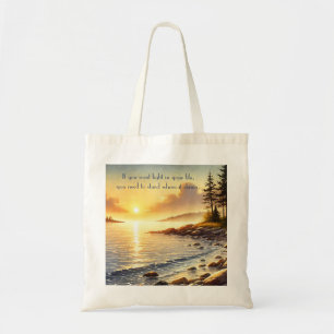 Serene Lake & Quote	 Tote Bag