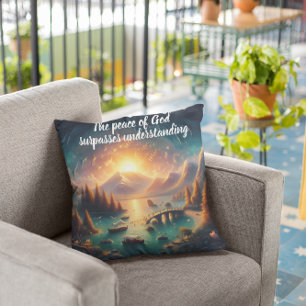 Serene Lake Reflections Cushion