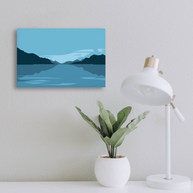 Serene Lake with Mountains Landscape - Minimalist Poster (Serene Lake with Mountains Landscape - Minimalist Poster)