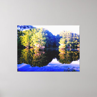 Serene Lake with Tree Reflections Canvas Print