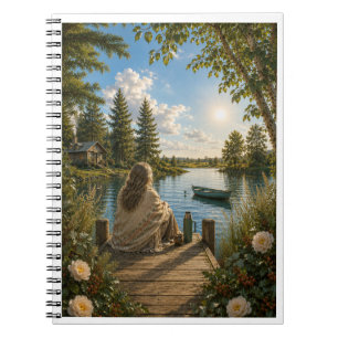 Serene Lakeside Notebook Peaceful Nature & Cotta