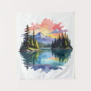 Serene Landscape Calm Tranquil Nature Outdoors Art Tapestry