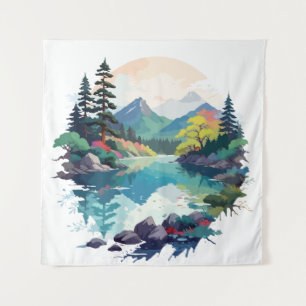 Serene Landscape Calm Tranquil Nature Outdoors Art Tapestry