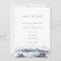 Serene Landscape Watercolor Save The Date Photo