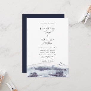 Serene Landscape Watercolor Wedding Invitation