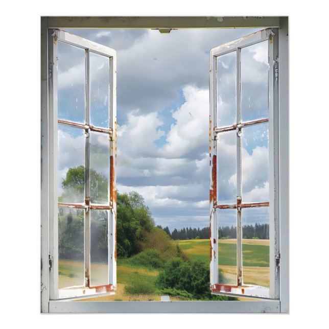 Serene Landscape Window View Photo Print (Front)