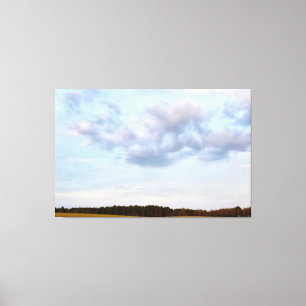 Serene Landscape with Cloudy Sky Canvas Print