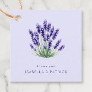 Serene Lavender Floral Watercolor Favour Tags