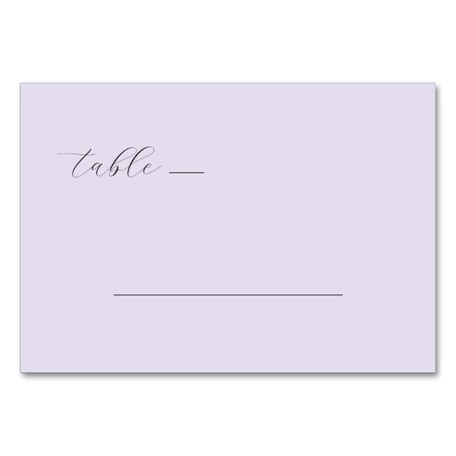 Serene Lavender Minimalist Table Card (Front)