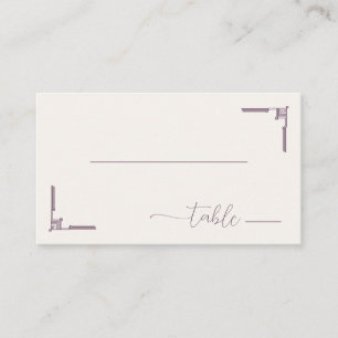 Serene Lavender Minimalist Table Legs Place Card