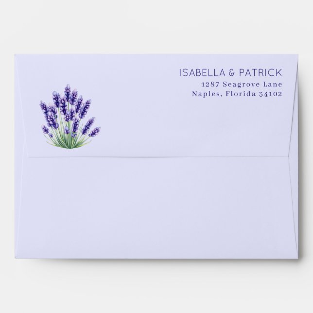 Serene Lavender Watercolor Botanical Envelope (Back (Top Flap))