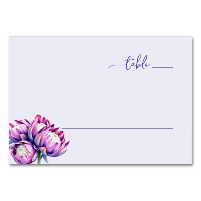 Serene Lavender Watercolor Flowers Table Number (Front)