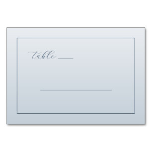 Serene Light Blue Minimalist Lines Table Number