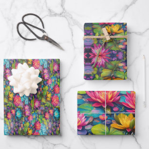 Serene Lily Pond – Nature-Inspired Wrapping Paper Sheet