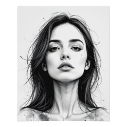 Serene Line Portrait Poster