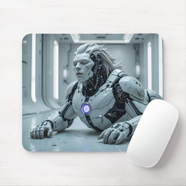 Serene Lion Android Mouse Mat (With Mouse)
