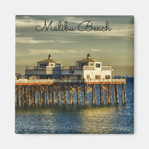 Serene Malibu Beach Pier California Magnet