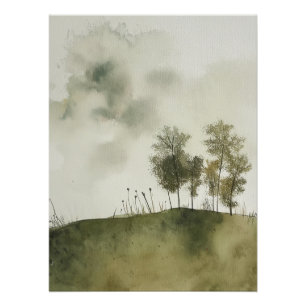 Serene Meadow in Green by PS Nature Designs Poster