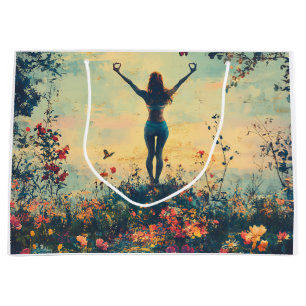 Serene Meditation at Sunrise (1) Large Gift Bag