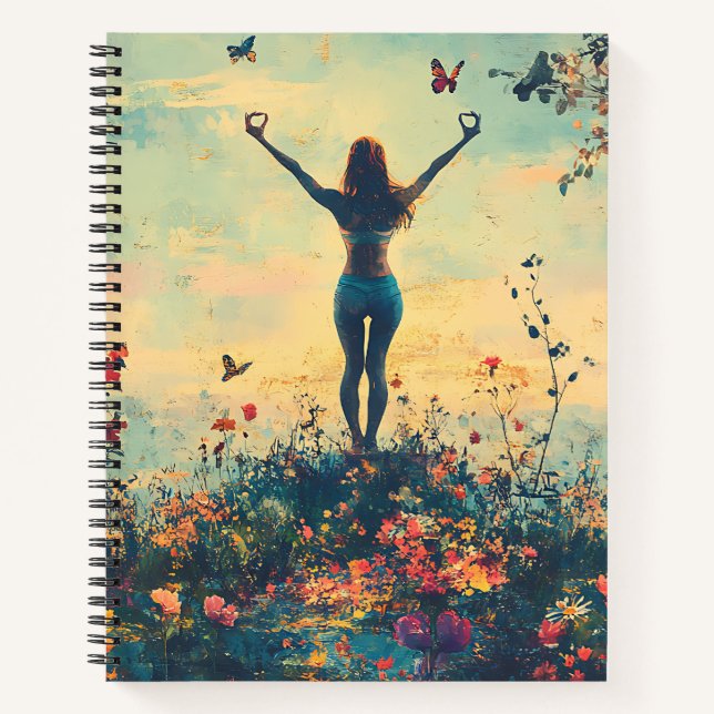 Serene Meditation at Sunrise (1) Notebook (Front)