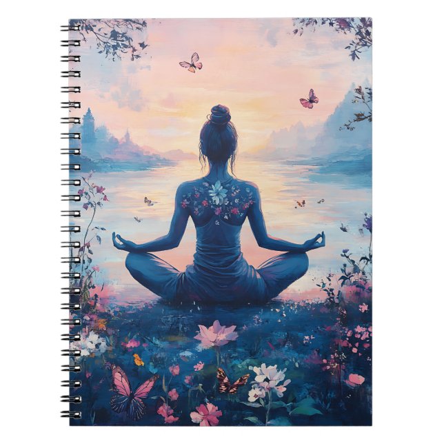 Serene Meditation at Sunrise (2) Notebook (Front)