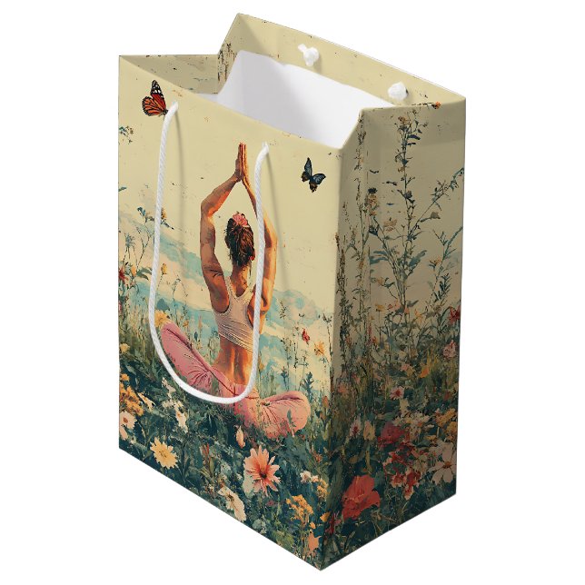Serene Meditation at Sunrise (3) Medium Gift Bag (Front Angled)