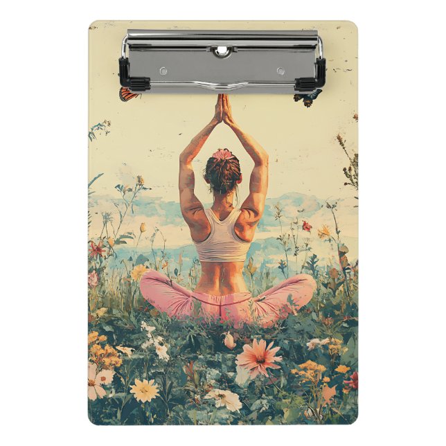Serene Meditation at Sunrise (3) Mini Clipboard (Front)