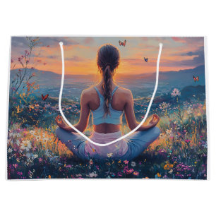 Serene Meditation at Sunrise (4) Large Gift Bag