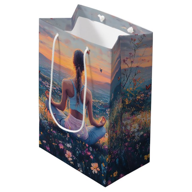 Serene Meditation at Sunrise (4) Medium Gift Bag (Front Angled)
