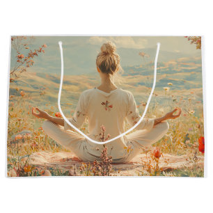 Serene Meditation at Sunrise (5) Large Gift Bag