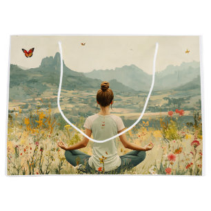 Serene Meditation at Sunrise (6) Large Gift Bag