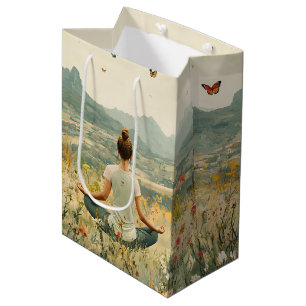 Serene Meditation at Sunrise (6) Medium Gift Bag