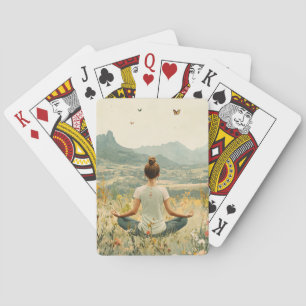 Serene Meditation at Sunrise (6) Playing Cards
