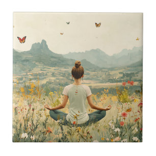 Serene Meditation at Sunrise (6) Tile