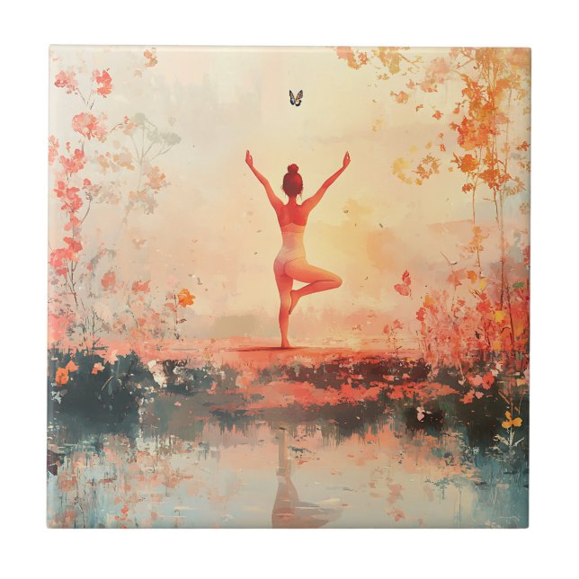 Serene Meditation at Sunrise (7) Tile (Front)