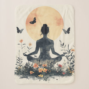 Serene Meditation at Sunrise (8) Sherpa Blanket
