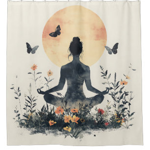Serene Meditation at Sunrise (8) Shower Curtain