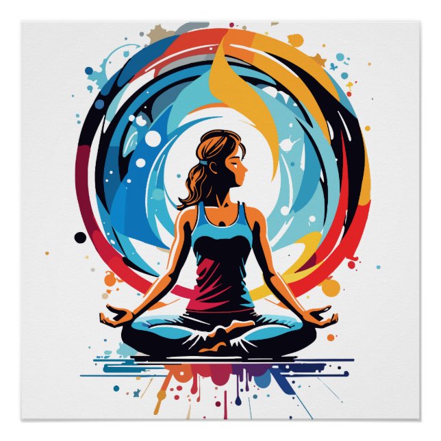 Serene Meditation Energy Flow Art Poster (Front)