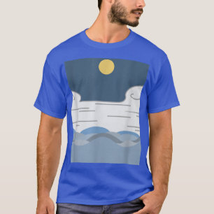 Serene Minimalist Ocean Wave in the Night T-Shirt