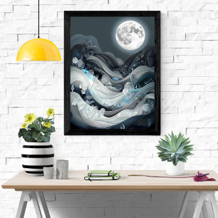 Serene Moonlit Landscape Poster