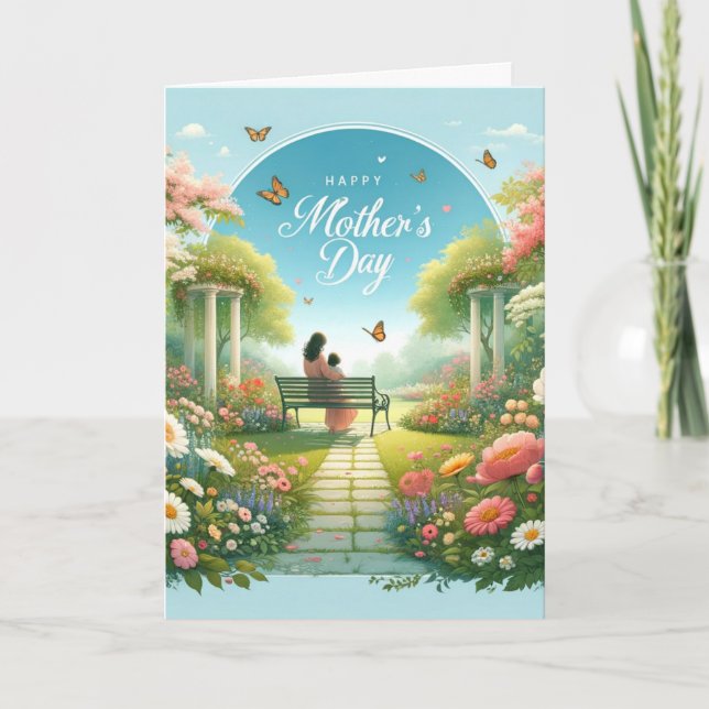 Serene Mother's Day Embrace Holiday Card (Front)