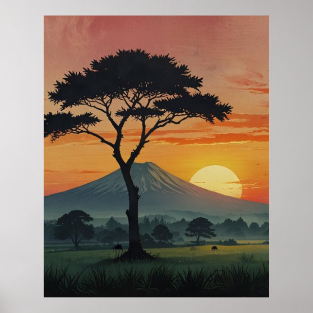Serene Mount Fuji Landscape Art Print (Front)