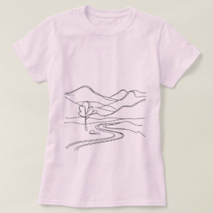 Serene Mountain Escape: A Minimalist  T-Shirt