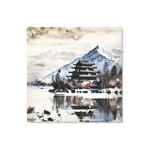 Serene Mountain Pagoda (Winter)